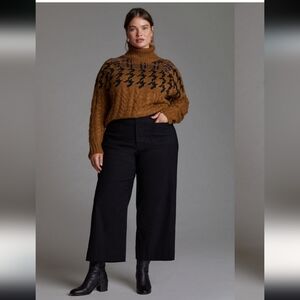 Maeve Pants 32 The Colette Cropped Wide Leg Black